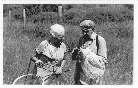 Foto Herta und Dr. Ernst Urbahn beim Tagfang in den Kapper Wiesen